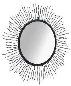 Zahradní nástěnné zrcadlo zářící slunce 80 cm černé