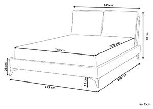 Béžová postel 140 x 200 cm žinilka MELLE