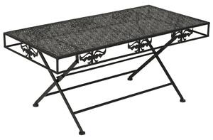 Skládací konferenční stolek vintage kovový černý 100x50x45 cm