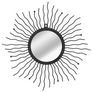 Zahradní nástěnné zrcadlo Zářící slunce 60 cm černé