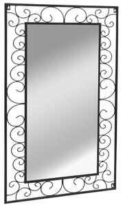 Zahradní nástěnné zrcadlo obdélníkové 60 x 110 cm černé