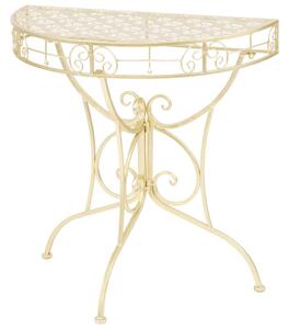 Odkládací stolek vintage půlkruhový kovový 72x36x74 cm zlatý