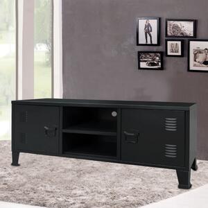 TV stolek kovový industriální styl 120 x 35 x 48 cm černý