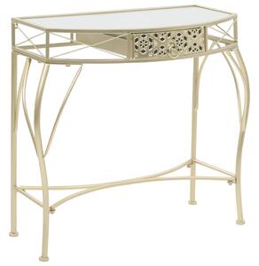 Odkládací stolek ve francouzském stylu kovový 82x39x76 cm zlatý