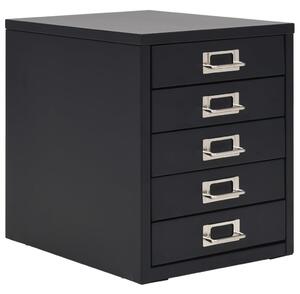 Kancelářská skříň s 5 zásuvkami 28 x 35 x 35 cm kovová černá