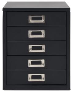 Kancelářská skříň s 5 zásuvkami 28 x 35 x 35 cm kovová černá