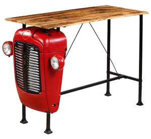 Barový stůl traktor z mangovníkového dřeva červený 60x150x107cm