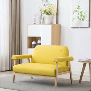 Dvoumístná sedačka textilní žlutá