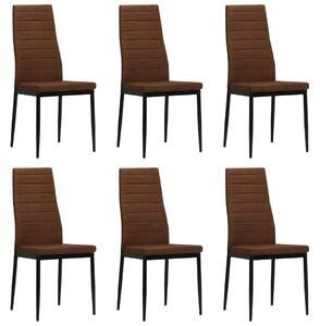 Jídelní židle 6 ks hnědé textil