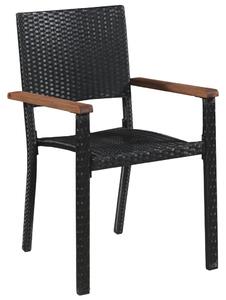 Zahradní židle 2 ks polyratan černé