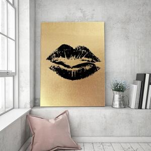 Obraz na plátně Zlatá vášnivá ústa Rozměry: 40 x 60 cm