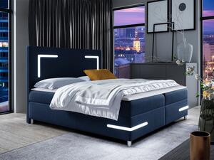 Kontinentální postel Fronasa LED, Rozměr postele: 200x200, Barva:: ekokůže Soft 011 (černá) Mirjan24 5903211194474
