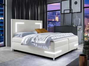 Kontinentální postel Fronasa LED, Rozměr postele: 200x200, Barva:: ekokůže Soft 017 (bílá) Mirjan24 5903211189425