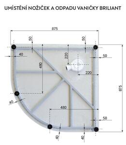 BRILIANT 90 x 90 cm - Masážní sprchový box model 4 čiré sklo