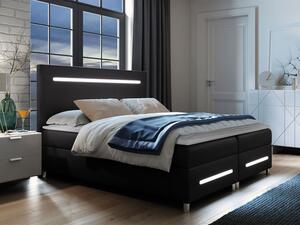 Kontinentální postel Trunida LED, Rozměr postele: 160x200, Barva:: ekokůže Soft 011 (černá) Mirjan24 5903211194481