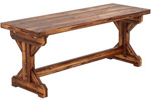 Outsunny 2místná odolná lavička ze smrku s X-nožkami, pálená — 114 × 40 × 46 cm, nosnost 240 kg | Aosom