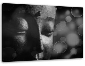 Obraz na plátně Buddhova tvář a kruhy Rozměry: 60 x 40 cm