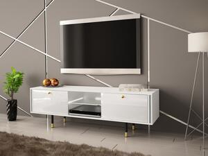 TV stolek 160 Wiastan 01 s LED, Barva dřeva: bílá/bílý lesk Mirjan24 5903211195631