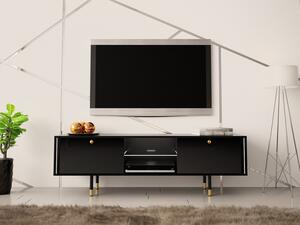 TV stolek 160 Wiastan 01 s LED, Barva dřeva: černá/černý lesk Mirjan24 5903211195648