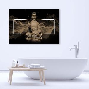 Obraz na plátně Meditující postava Buddhy - béžový Rozměry: 60 x 40 cm