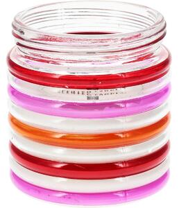Repelentní svíčka Citronella Stripes, 780 g, 11 v 12 cm, červená