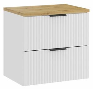 Comad Závěsná skříňka pod umyvadlo Casad s deskou 60 cm bílá/dub artisan