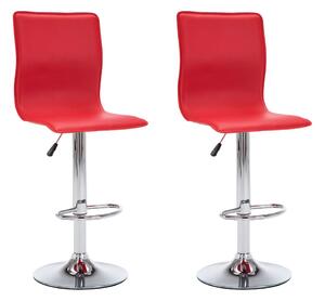 Barové židle 2 ks červené umělá kůže
