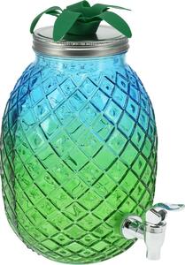 EH Nápojový dávkovač skleněný 4,5 l, zelená