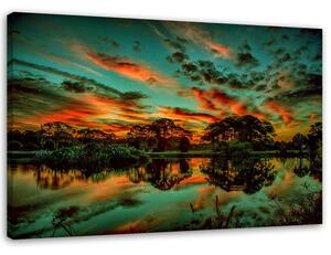 Obraz na plátně Mraky nad jezerem Rozměry: 60 x 40 cm