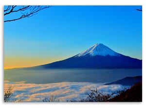 Obraz na plátně Hora Fudži v modré barvě Rozměry: 60 x 40 cm