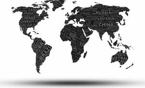 Tapeta černobílá mapa světa