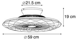 Stropní ventilátor stříbrný vč. LED s hvězdicovým efektem stmívatelný - Clima