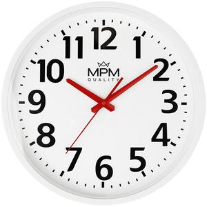 MPM Bílé nástěnné čitelné hodiny MPM Classic - A E01.4205.0000