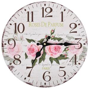 Vintage nástěnné hodiny 30 cm květina