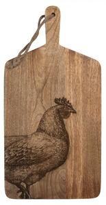 Dřevěné dekorační prkýnko se slepičkou – 25x50x2 cm