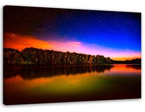 Obraz na plátně Západ slunce nad jezerem Rozměry: 60 x 40 cm