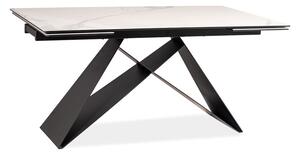 Jídelní stůl rozkládací WESTIN III Ceramic bílý mramor/černý mat