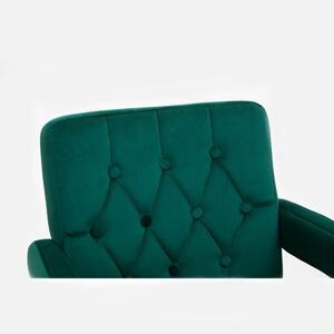 LuxuryForm Barová židle BOSTON VELUR na stříbrném talíři - zelená
