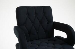 LuxuryForm Barová židle BOSTON VELUR na černé podstavě - černá