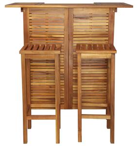 Barový stůl a židle sada 3 kusů z masivního akáciového dřeva