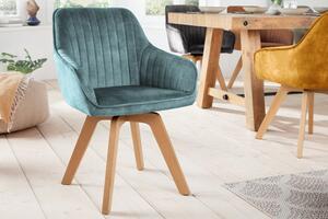 Designová sametová židle otočná zelená - Lorius IV