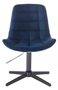 LuxuryForm Židle PARIS VELUR na černém kříži - modrá