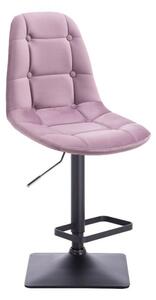 Barová židle SAMSON VELUR na černé podstavě - fialový vřes