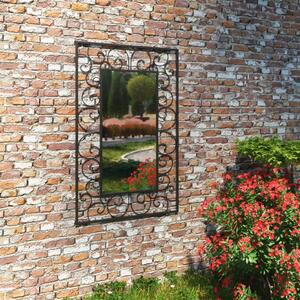 Zahradní nástěnné zrcadlo obdélníkové 50 x 80 cm černé