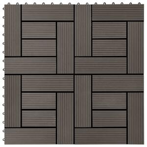 Terasové dlaždice z dřevoplastu 11 ks 30x30 cm 1 m² tmavě hnědé