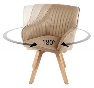 Designová sametová židle otočná buková - Lorius III Invicta Interior
