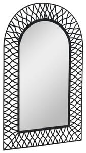 Zahradní nástěnné zrcadlo s obloukem 50 x 80 cm černé