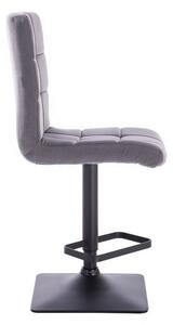 LuxuryForm Barová židle TOLEDO VELUR na černé podstavě - tmavě šedá