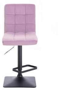 LuxuryForm Barová židle TOLEDO VELUR na černé podstavě - fialový vřes