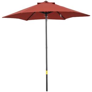 Outsunny Slunečník Ø196 cm, hexagonální balkónový slunečník, odolný vůči větru, stabilní tržní slunečník, kličkový slunečník, ochrana proti slunci pro